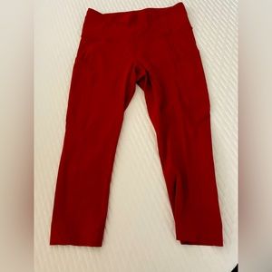 Lululemon cropped leggings - orangish red color, 6